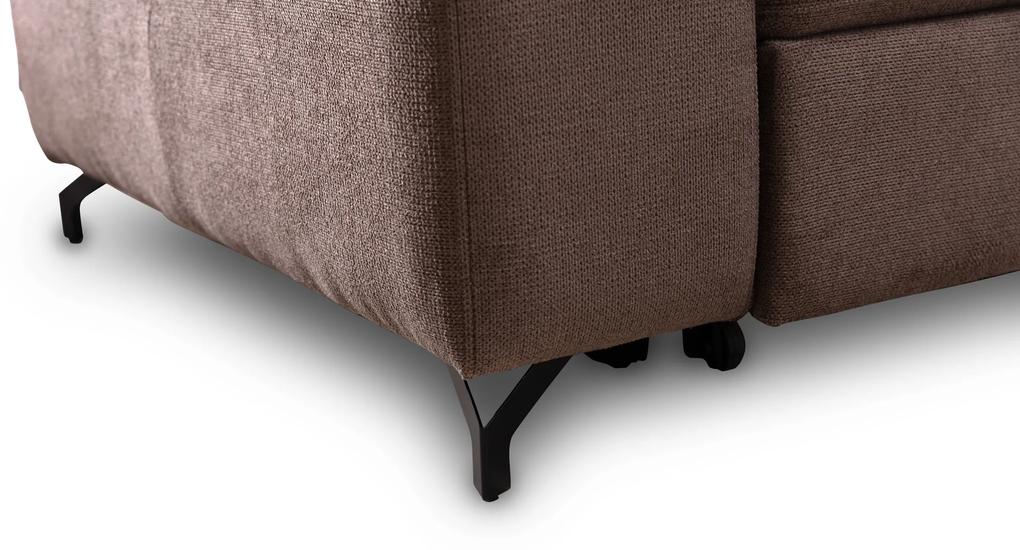 Canapea de colț cu funcție de dormit Belavio L Dreapta - maro Crown 4
