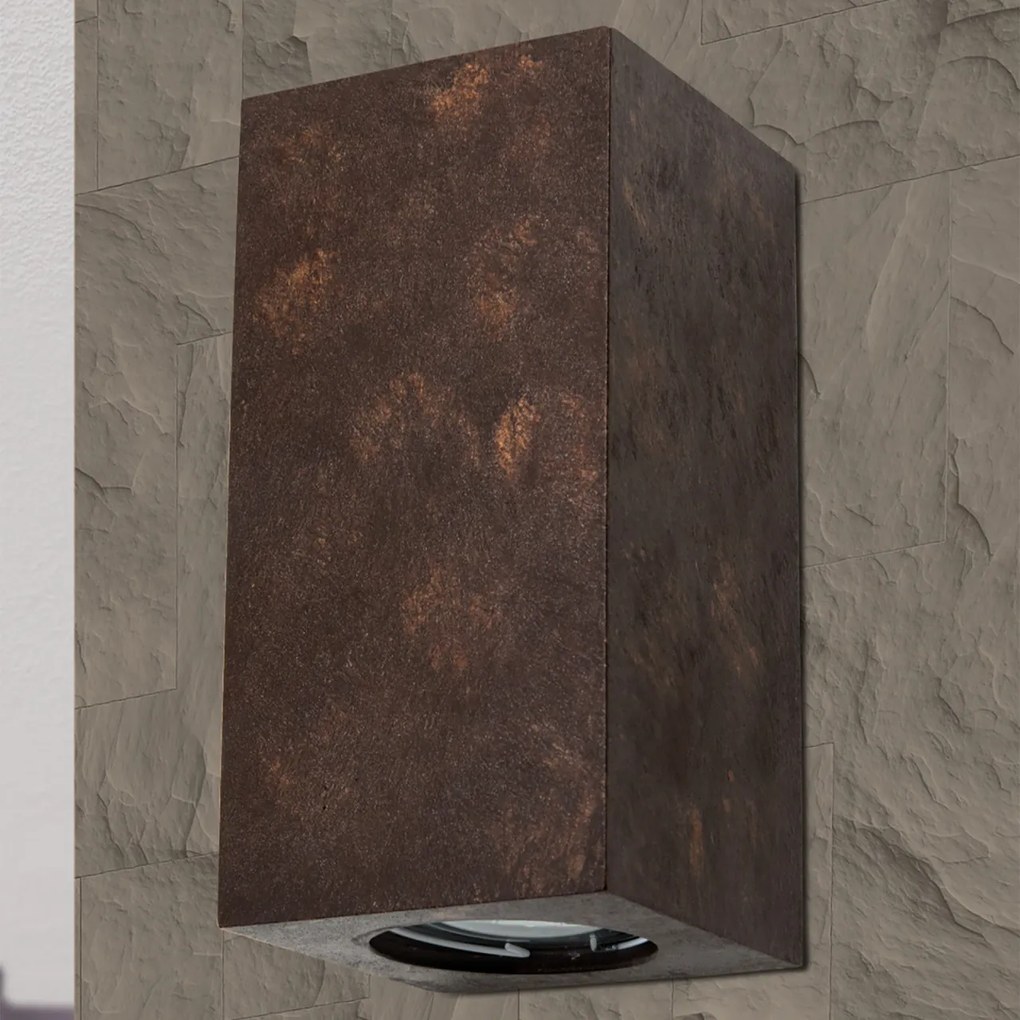 Aplica LED de perete design ambiental Cube 2 antique rustic