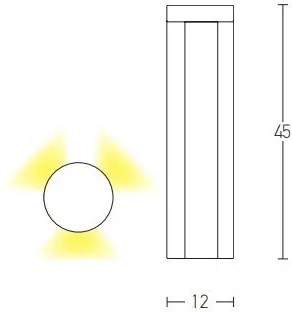 Stalp LED pentru iluminat exterior decorativ IP54 Nyah H-45cm