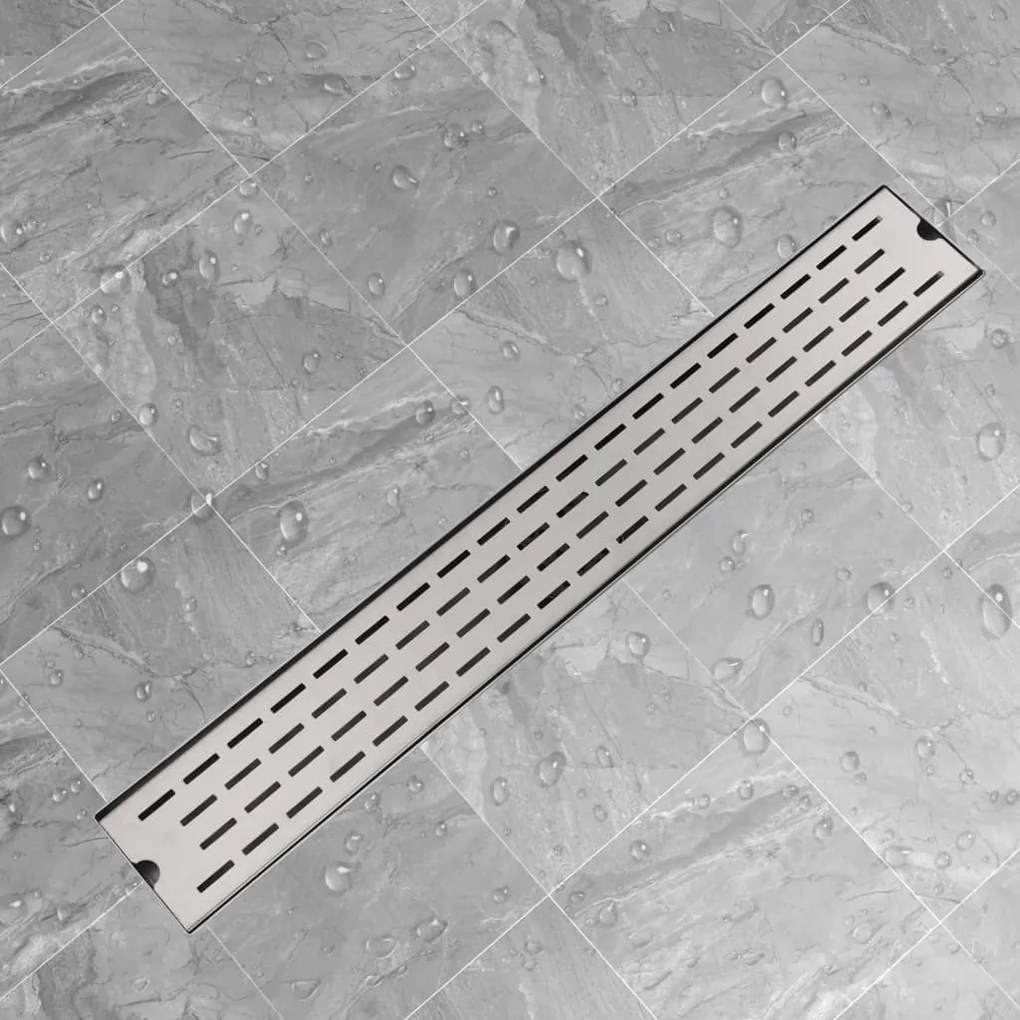 vidaXL Rigolă duș liniară din oțel inoxidabil, model linie, 830x140 mm