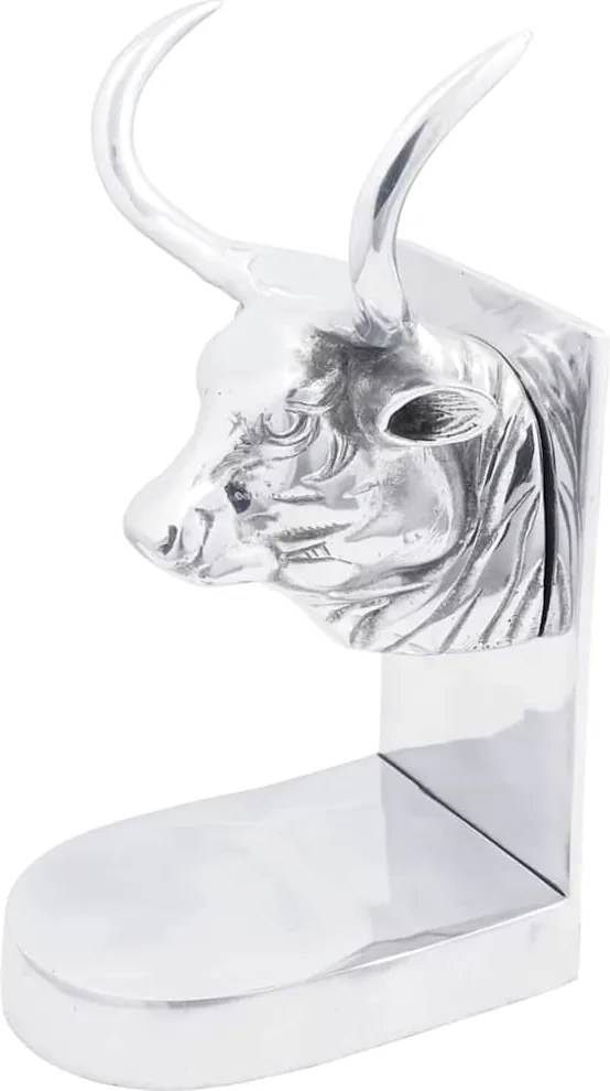 vidaXL Suporturi pentru cărți 2 pcs Argintiu 17 x 15 x 27 cm Aluminiu