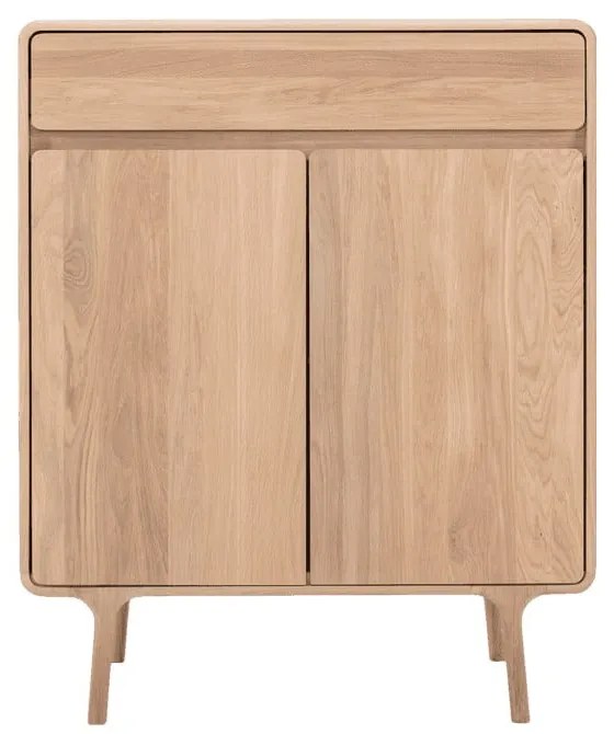 Comodă cu sertar din lemn masiv de stejar Gazzda Fawn