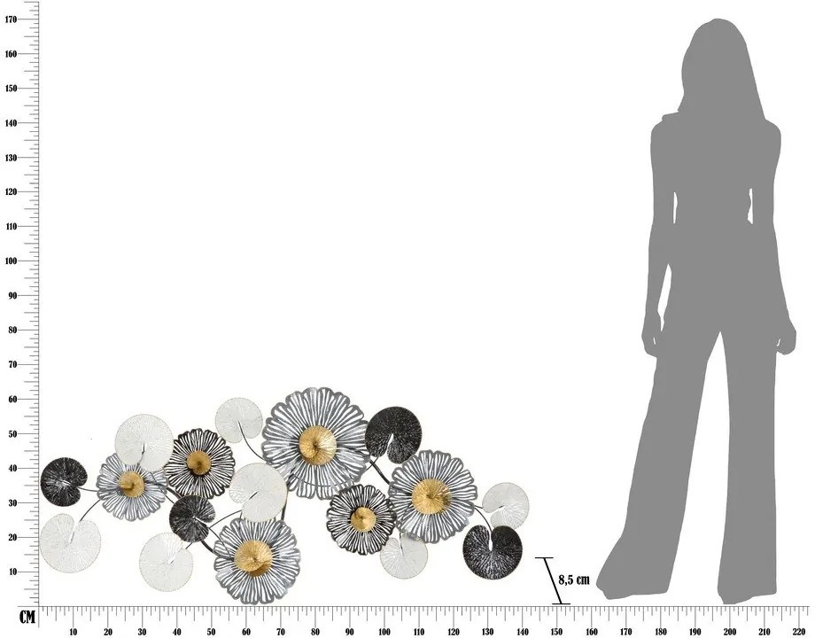 Decorațiune metalică pentru perete Mauro Ferretti Troby, 143 x 64cm
