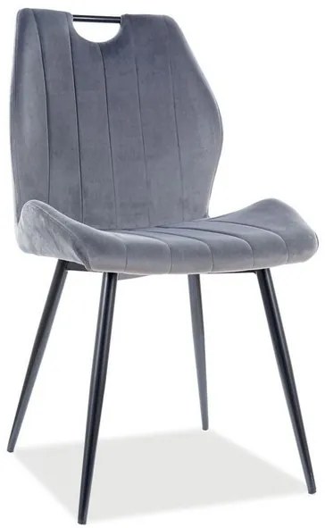 Scaun de bucaterie Arco Velvet, gri/negru