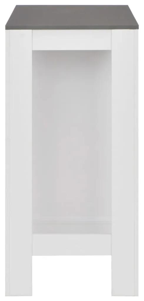 Masa bar cu rafturi, alb, 110x50x103 cm 1, Gri