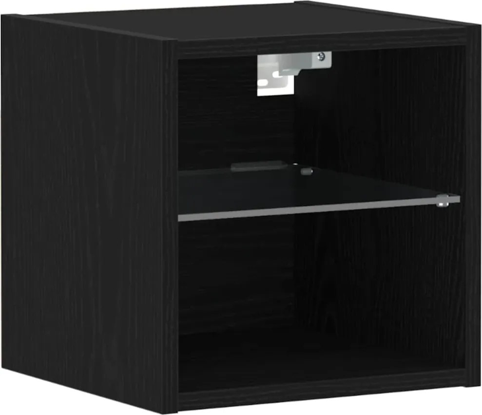 vidaXL Șifonier LED de perete pentru lămpă de noapte cu Negru