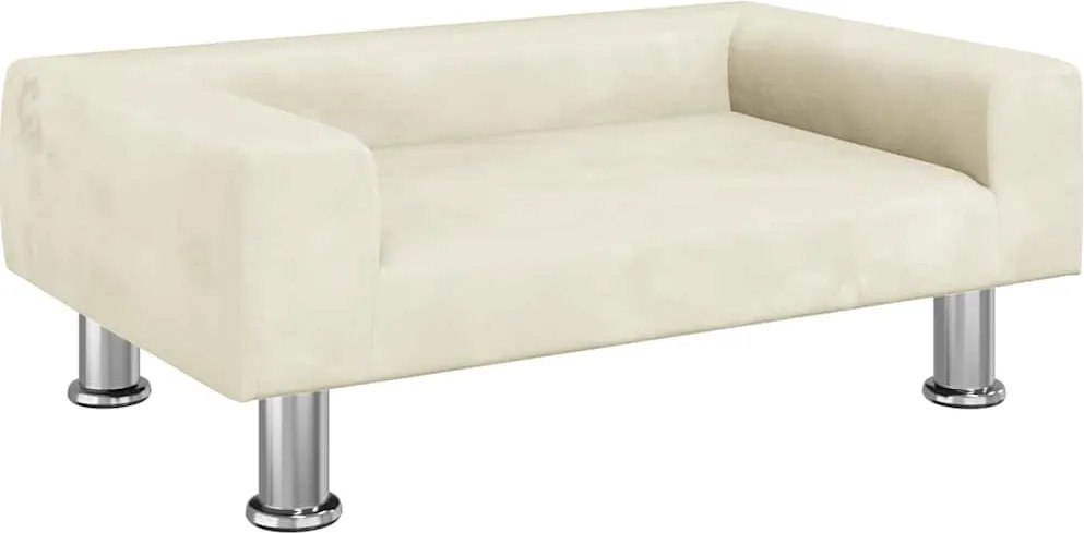 vidaXL Pat de câini, crem, 70x45x26,5 cm, catifea