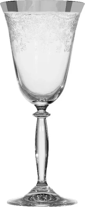 Pahar de șampanie din sticlă, transparent și argintiu, margine argintie, model în spirală gravat, 360 ml, 22 x 9 cm, „Joséphine”