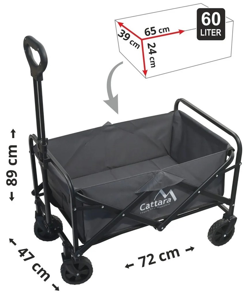 Cattara 13703 Cărucior de camping pliabil Trogir Piccolo, 94 x 77 x 54 cm, S