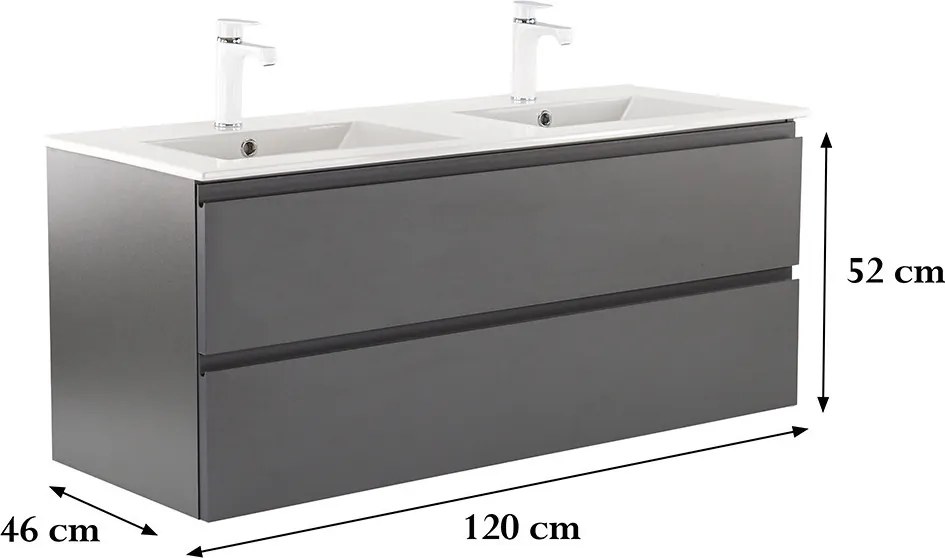 Vario Pull 120 dulap de bază cu chiuvetă antracit-antracit