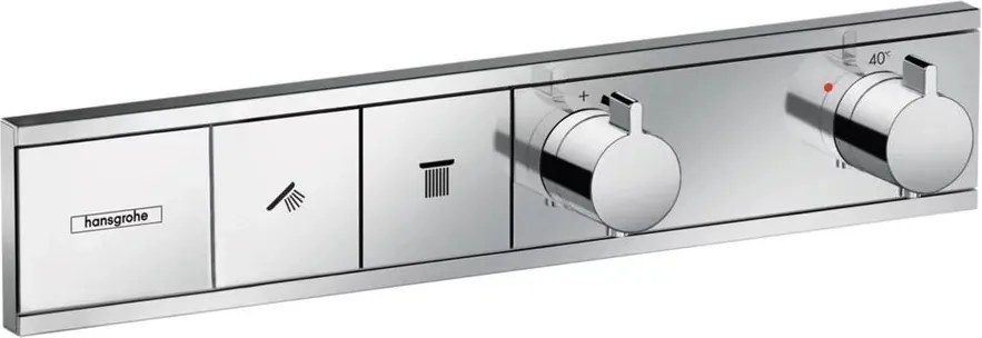 Baterie cada - dus incastrata Hansgrohe RainSelect termostatata crom lucios 2 functii