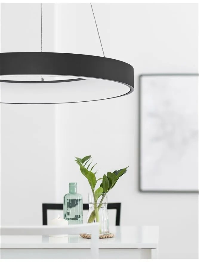 Lustra LED design modern circular RANDO THIN negru 3000K NVL-9453453
