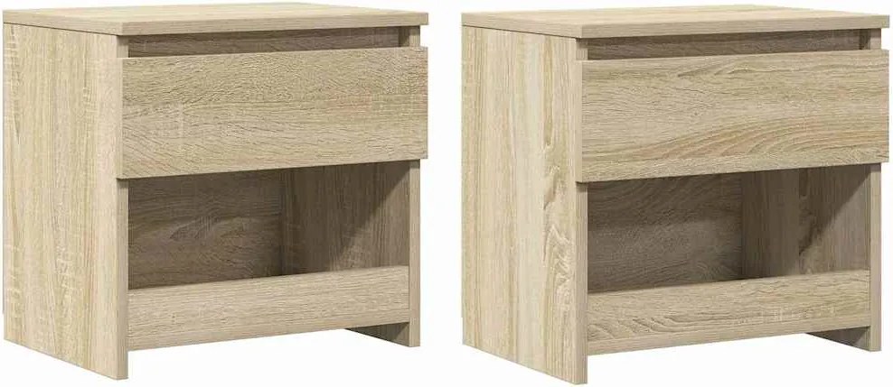 vidaXL Noptiere, 2 buc., stejar Sonoma, 40x30x39 cm, lemn prelucrat