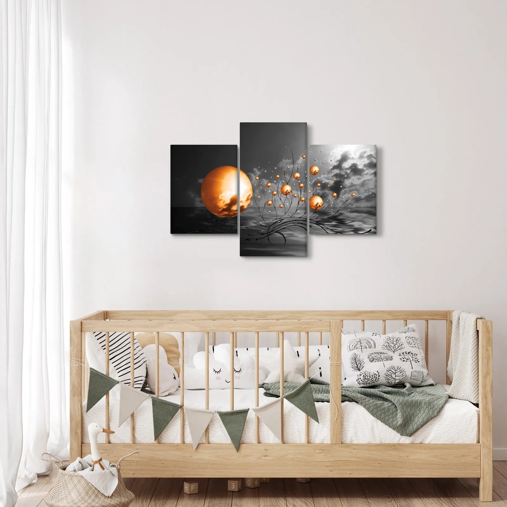 Tabloul bilelor portocalii abstarcte (90x60 cm)