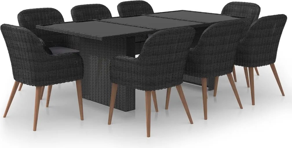 vidaXL Set mobilier de grădină, 9 piese, poliratan