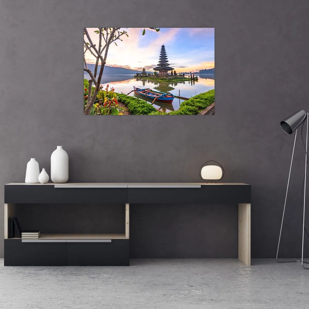 Tablou - Templul Pura Bratan (90x60 cm)