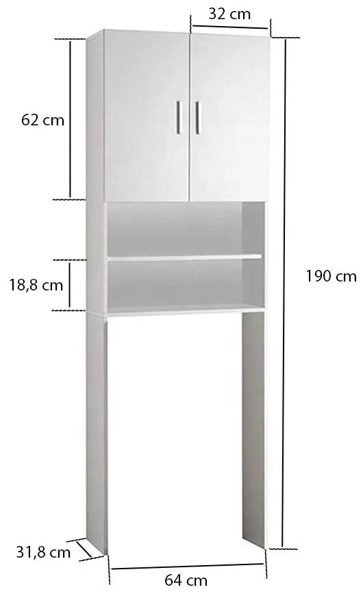 Dulap practic Nati - dulap alb pentru mașină de spălat