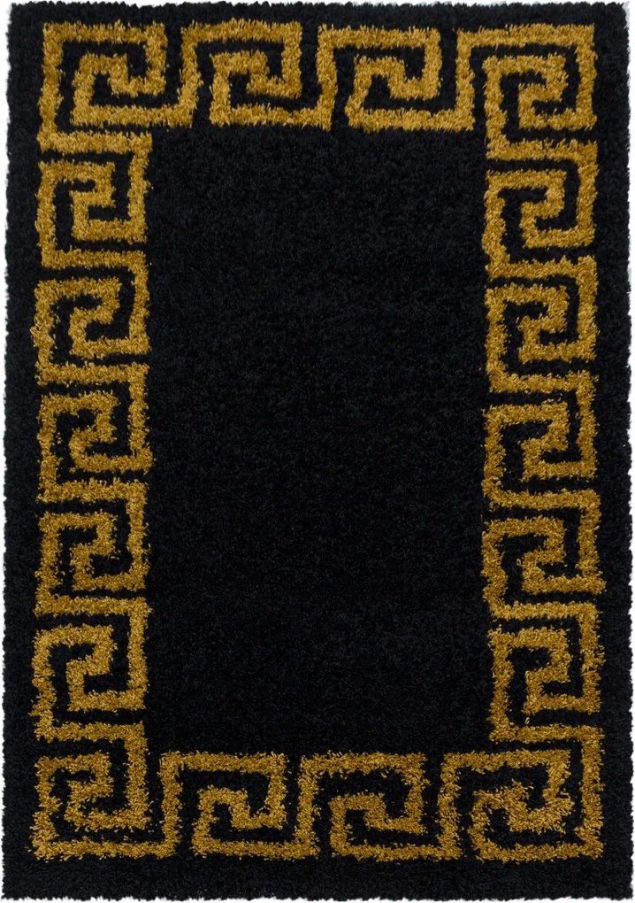 Covor Modern & Geometric Laconia, Negru/Maro 60x110