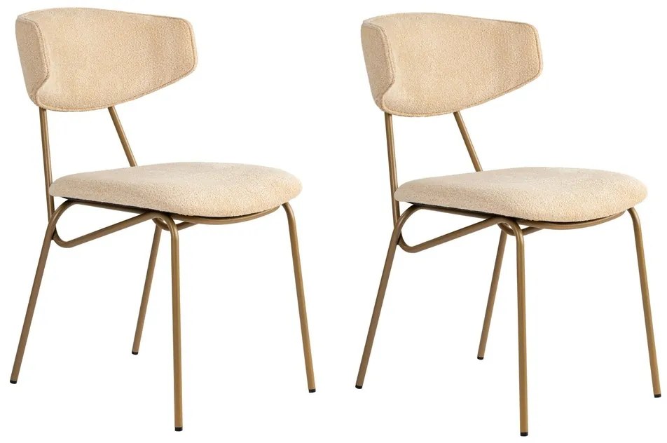 Set de scaune de sufragerie Nancy Beige and Gold,2 bucăți