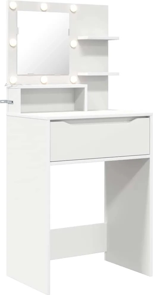 vidaXL Mese de toaletă pentru dormitor cu raft Alb 80 x 39,6 x 135 cm