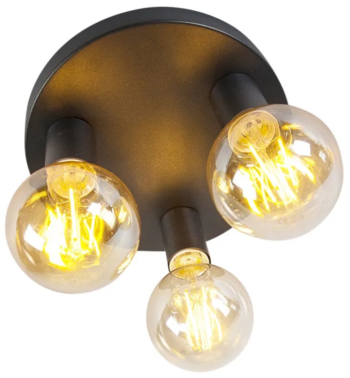 Plafoniera modernă neagră rotundă - Facil 3