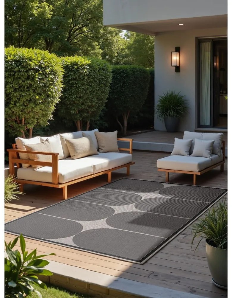 Covor pentru exterior și interior alb-negru 200x290 cm Duet Bowen – NORTHRUGS