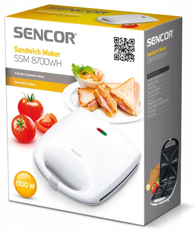 Sencor SSM 8700WH, Sandwich Maker