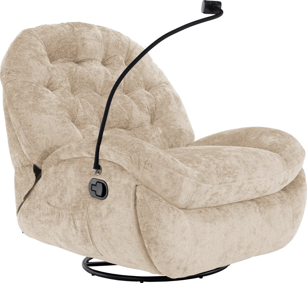 Scaun pivotant de lux, cu balansare, bej, DELMOR