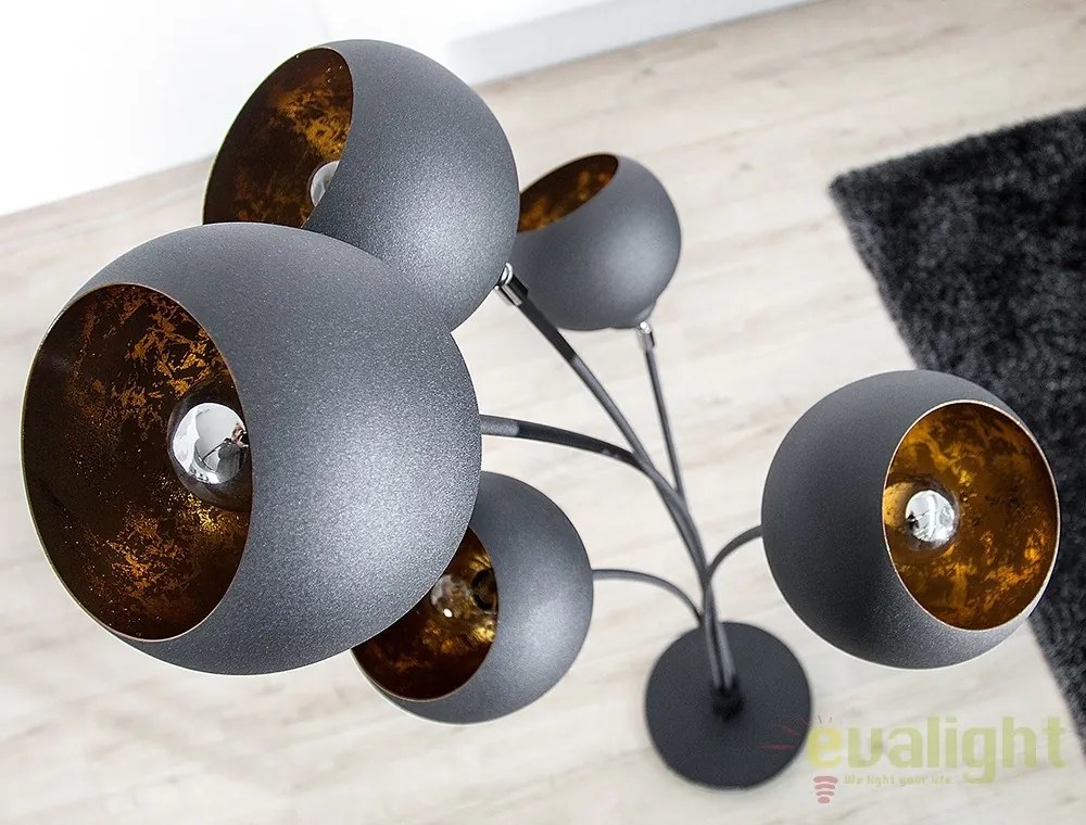 Lampadar / Lampa de podea moderna Magma negru/ auriu A-37004 VC