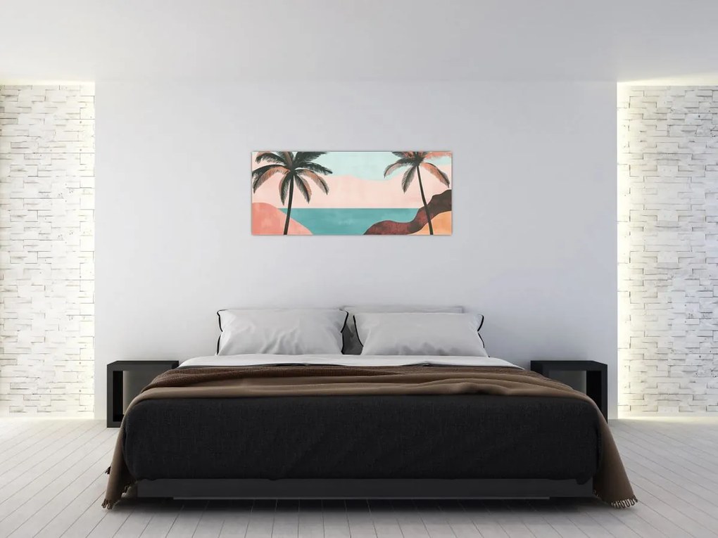 Tablou - Palmieri la mare (120x50 cm)