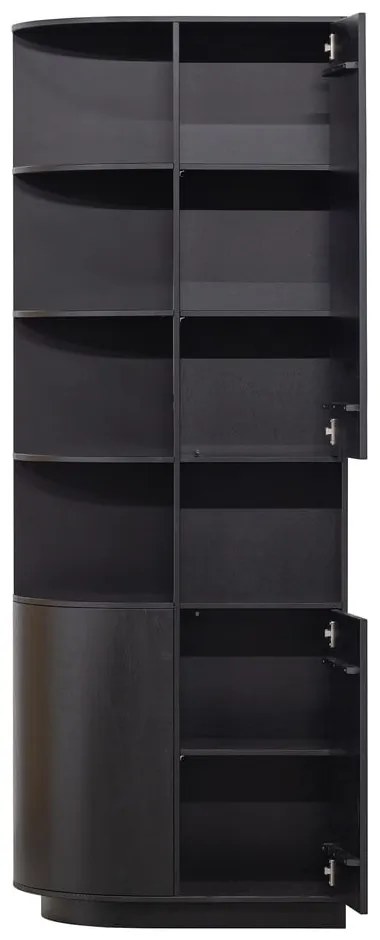 Bibliotecă modulară neagră din lemn masiv de pin 78x210 cm Finca – WOOOD