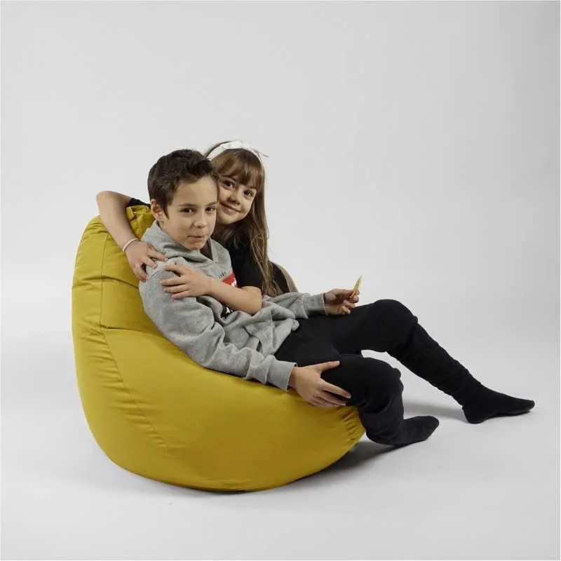 Fotoliu puf copii, Nirvana Light Pufrelax, Material Impermeabil - Yellow Quince