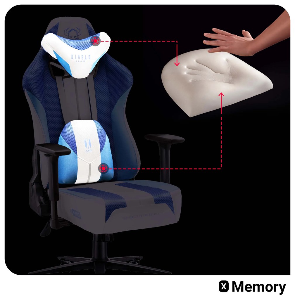 Scaun gaming din material pentru copii Diablo X-Player 2.0: Frost White / alb, Kids Size Diablochairs