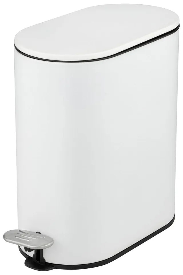 Coș de gunoi alb mat cu pedală din oțel 5 l Collungo – Wenko