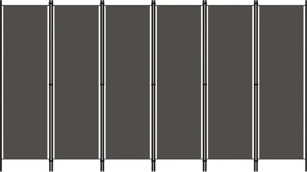vidaXL Paravan de cameră cu 6 panouri, antracit, 300 x 180 cm