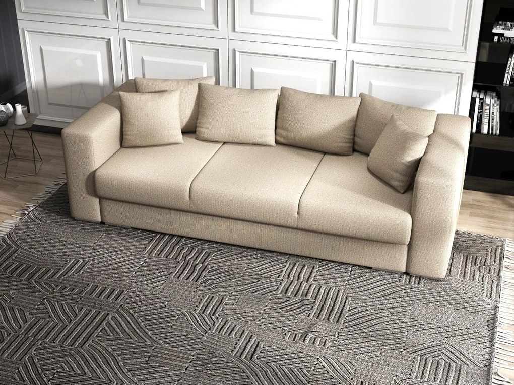 Canapea extensibilă dumonde cu ladă de depozitare si sezut confortabil din spuma high-density, Gloria Enjoy Camel 240x100 cm