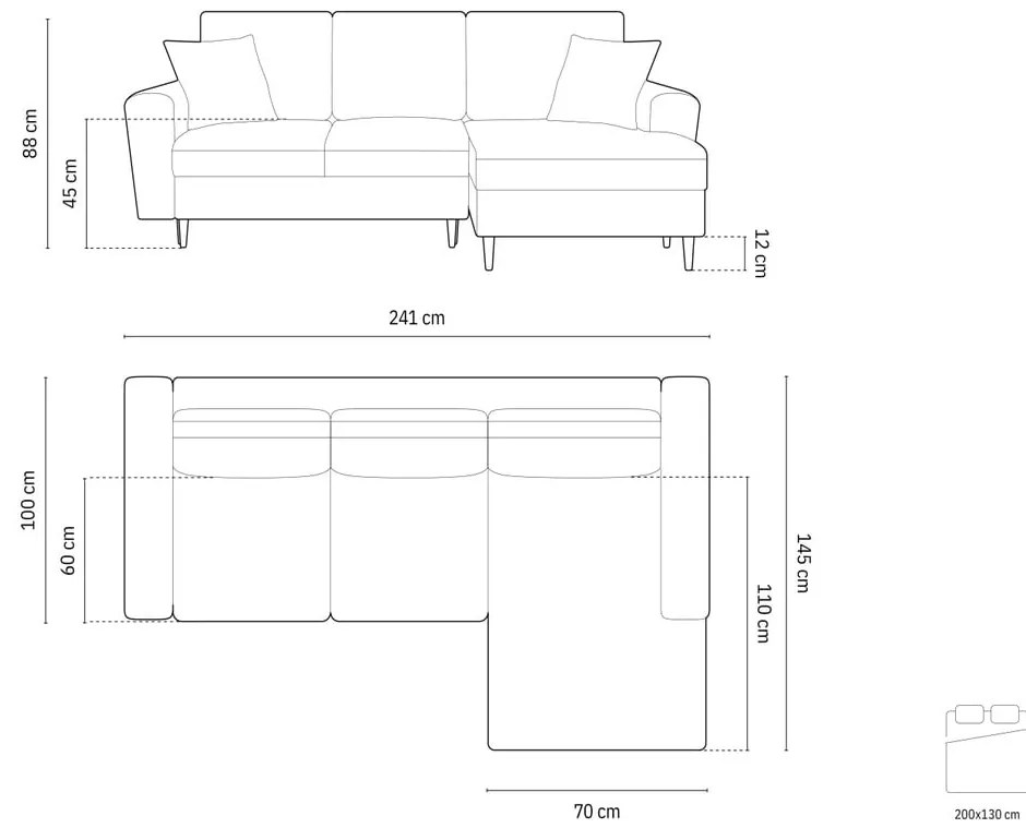 Colțar bej extensibil, cu spațiu de depozitare cu tapițerie din catifea reiată (cu colț pe partea dreaptă, cu șezlong) Kyoto – Cosmopolitan Design