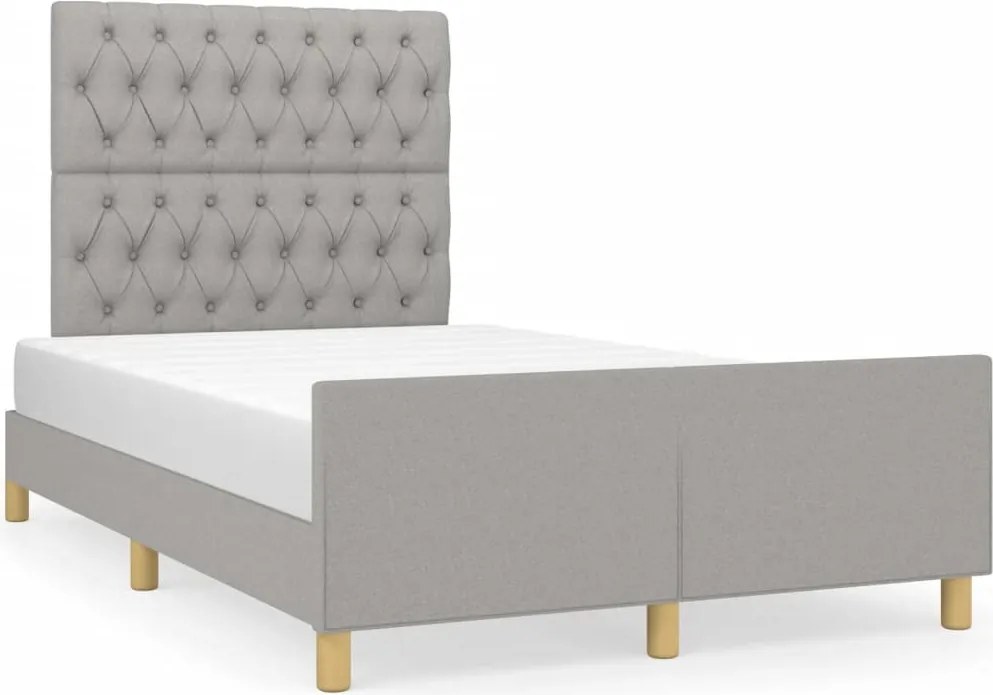 vidaXL Cadru de pat fără saltea țesătură gri deschis 120x190 cm