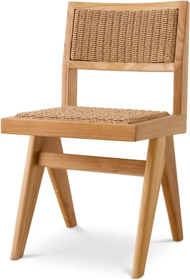 Scaun design clasic din lemn si rattan Niclas, natur