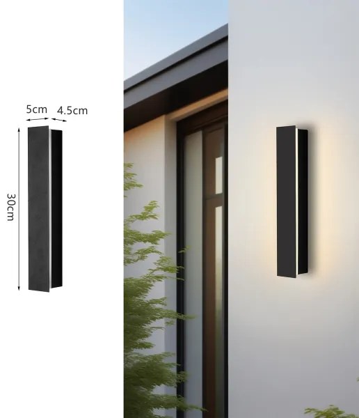 Brilagi - Aplica de exterior LINEAR LED, 8W, 230V, 4000K, IP65, negru