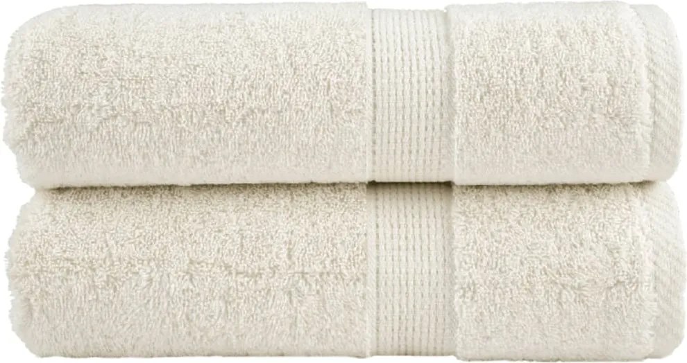 vidaXL Prosoape oaspeți premium SOLUND 2 buc. crem 30x50 cm 600 gsm