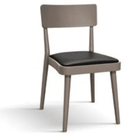 Scaun Lola, structura lemn fag si piele ecologica - ALB