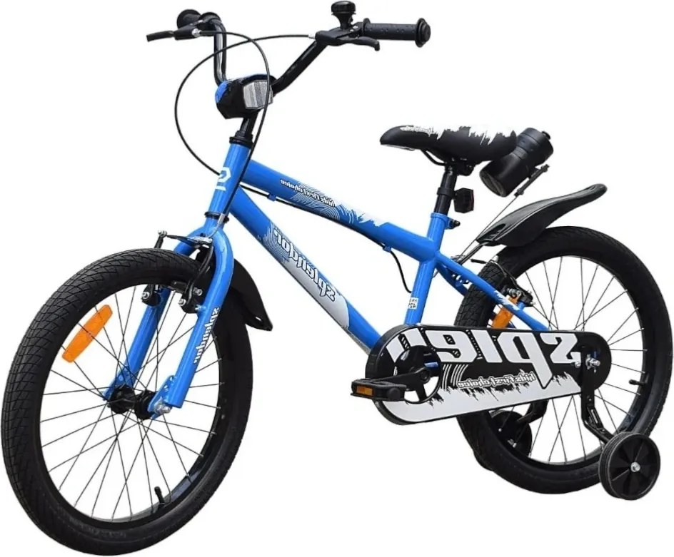 Bicicleta pentru copii NOVOKIDS™ Splend'Or Boom PRO Edition, Cu bidon pentru apa, Roti 18" inch, Maxim 50 kg, Cadru din otel, Roti ajutatoare