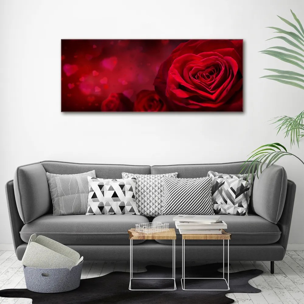 Tablou canvas Inima trandafir rosu