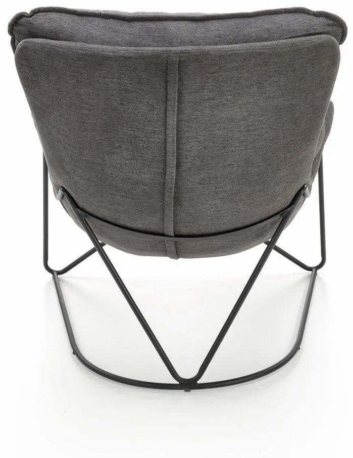 Fotoliu Volker gri inchis/negru H78 cm