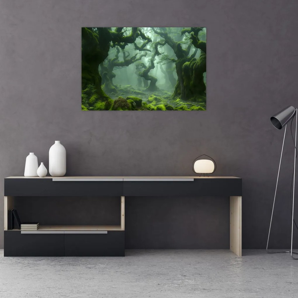 Tablou - O pădure acoperită de mușchi (90x60 cm)