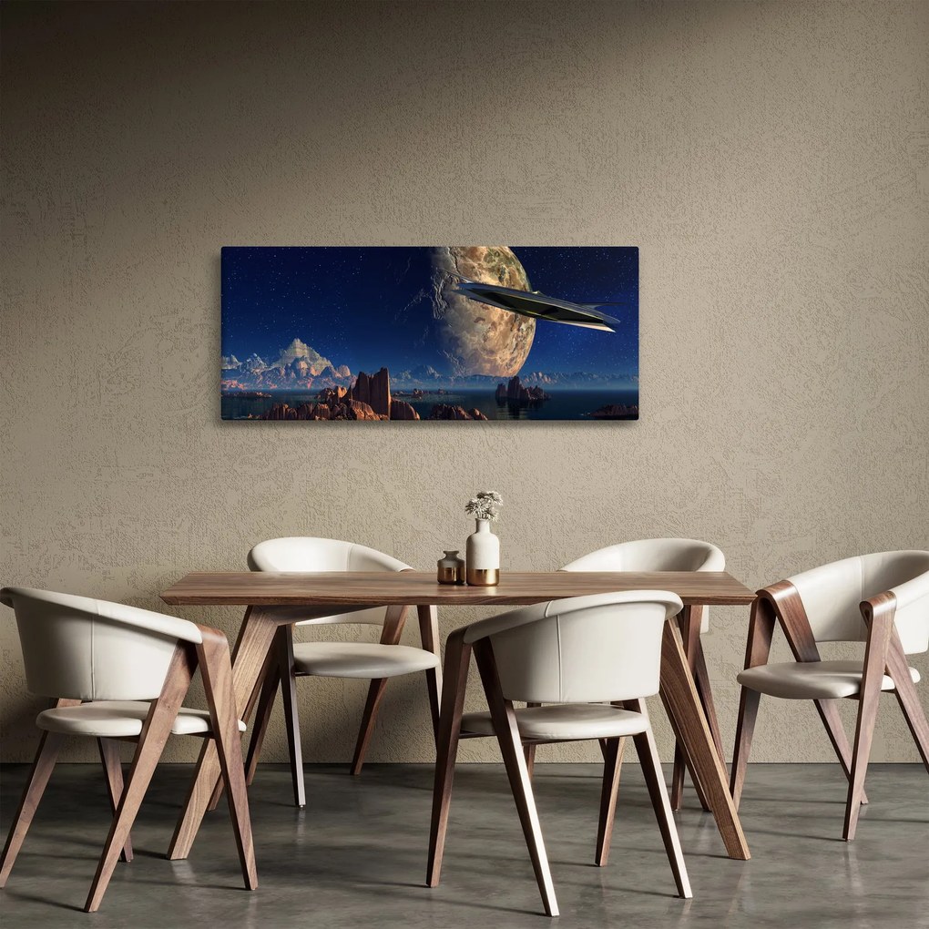Tablou - Vizita extraterestrului (120x50 cm)