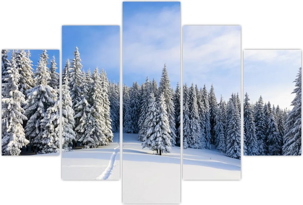 Tablou - Iarna in pădure (150x105 cm)