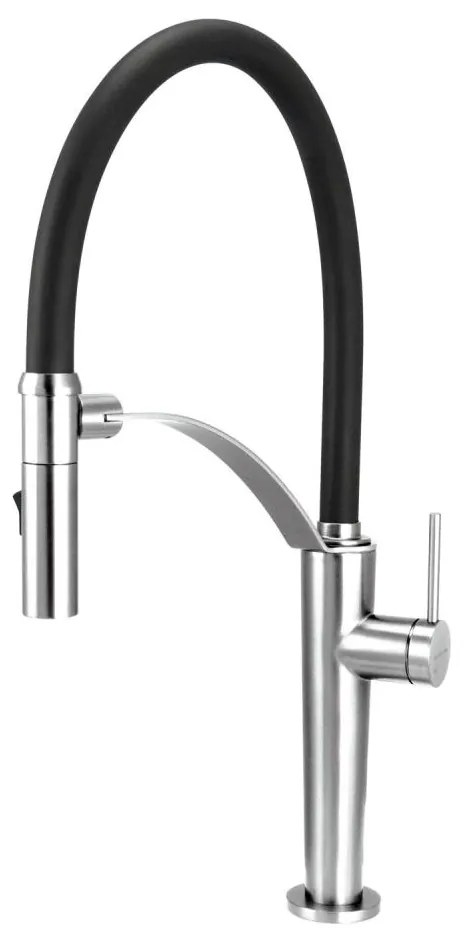 Baterie de chiuvetă cu pipă flexibilă Deante BRC_072M CORDA crom lucios