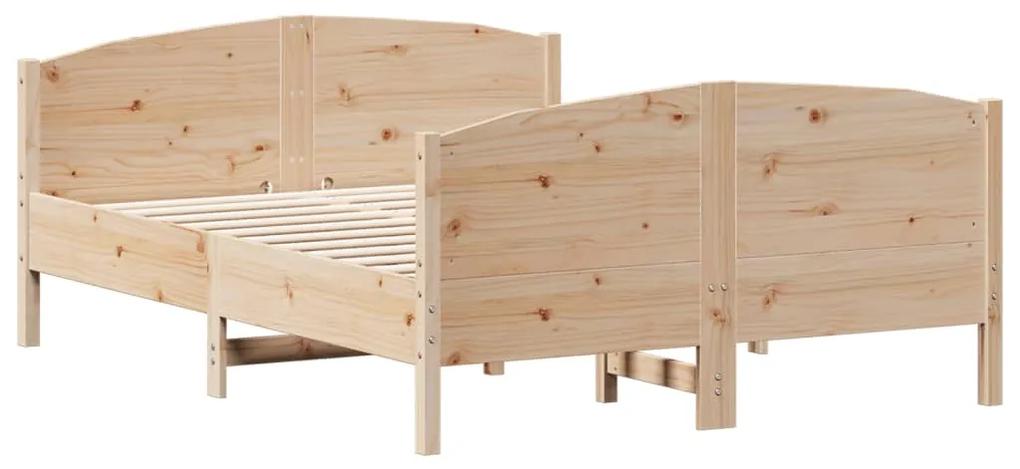 3216185 vidaXL Cadru de pat cu tăblie, 120x190 cm, lemn masiv pin